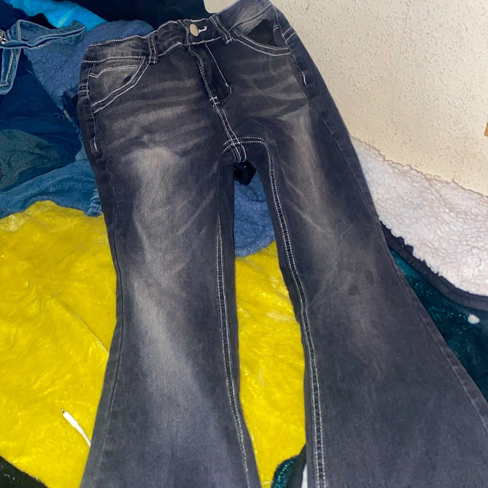 Black flared jeans